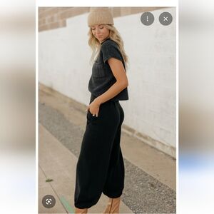 Free People BeachTextured Knit Pants - Blue Free People Beach Freya Knit Barrel